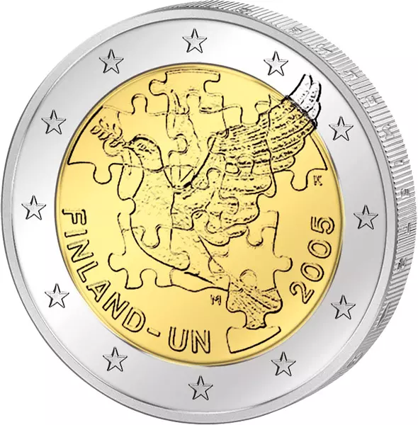 2 Euro Finnland 50 Jahre UN-Beitritt 2005