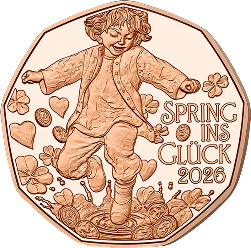 5 Euro Österreich Neujahrsmünze - Spring ins Glück 2026