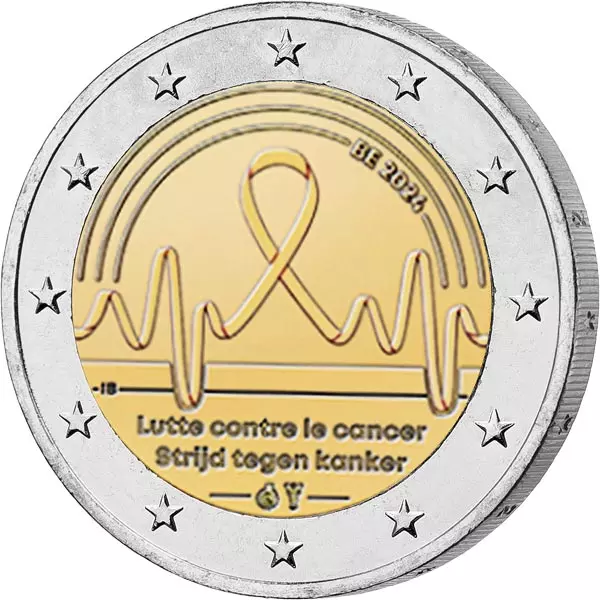 2 Euro Belgien Kampf gegen Krebs 2024 in Coin Card Sprache unserer Wahl