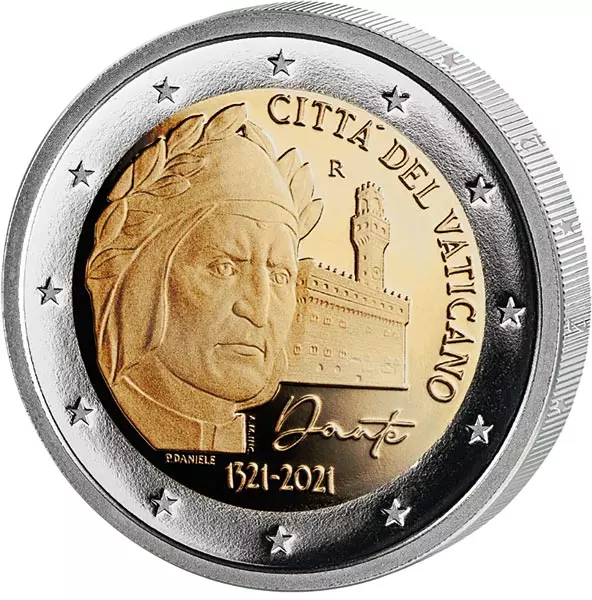 2 Euro Vatikan 700. Todestag von Dante Alighieri 2021
