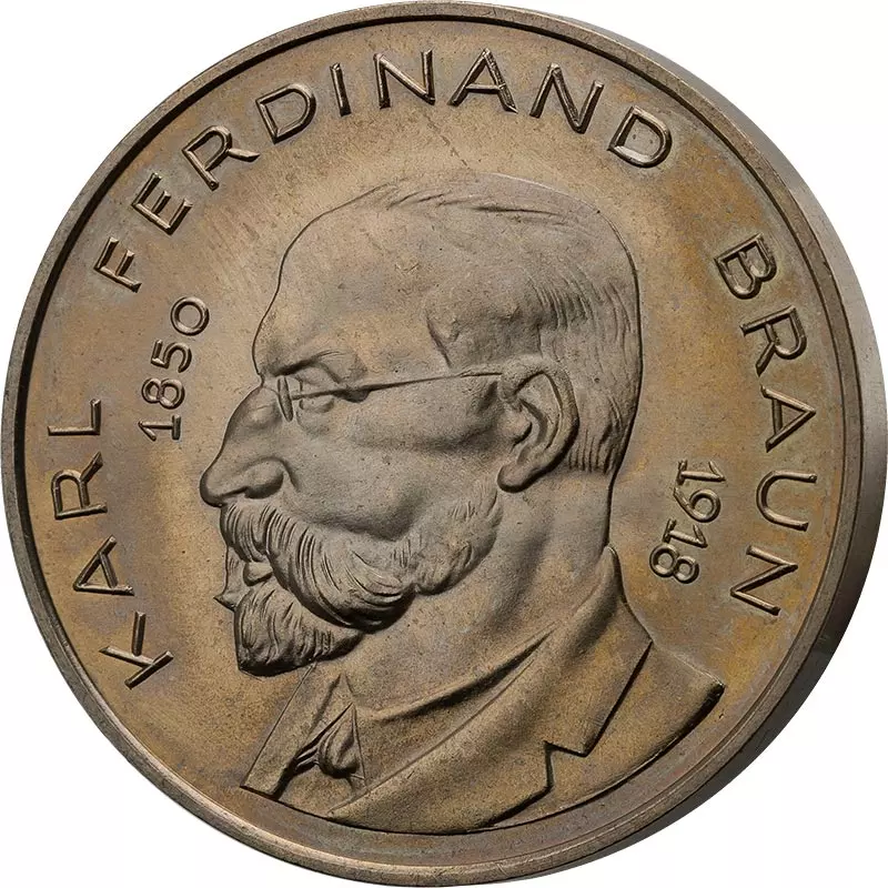 Gedenkmedaille DDR Karl Ferdinand Braun 1968