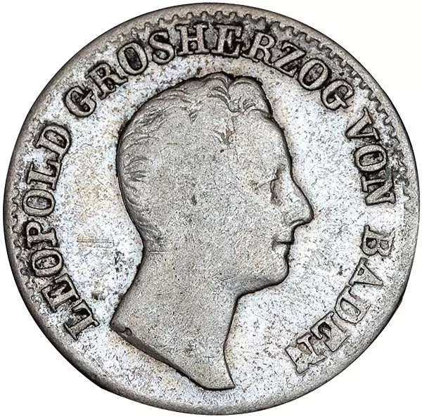 6 Kreuzer Baden Großherzog Leopold 1831-1837