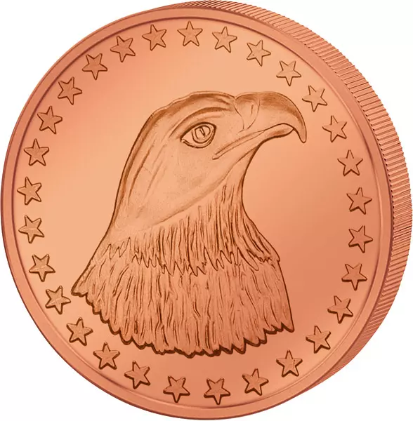 1 AVDP-Unze Kupfer Gedenkprägung Eagle Head