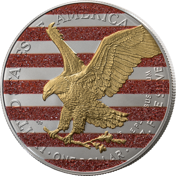 1 Dollar USA Eagle 2026 Premium Eagle Selection mit Gold und Rubin-Kristallen