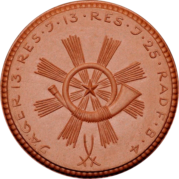 Porzellanmedaille Dresden auf das Kriegerdenkmal der Dresdner Jäger