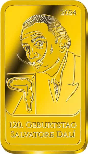 Goldbarren Glänzende Höhepunkte 2024 - 120. Geburtstag Salvatore Dali 2024