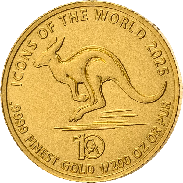 1/200 Unze Gold Ruanda Icons of the World - 35 Jahre Känguru 2025