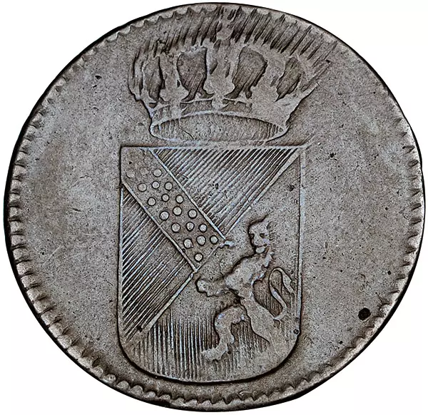 1 Kreuzer Baden Kurfürst Karl Friedrich 1807-1808