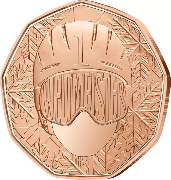 5 Euro Österreich Ski-WM 2025 in Saalbach 2024