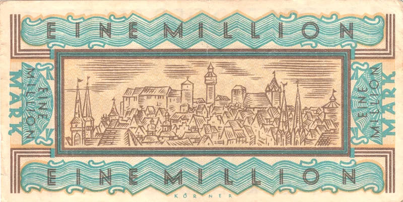 1 Million Mark Nürnberg Banknote 1923