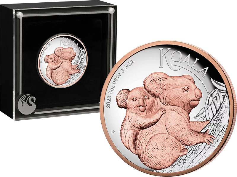 8 Dollars Australien Koala 2023 mit Rosé-Gold-Veredelung