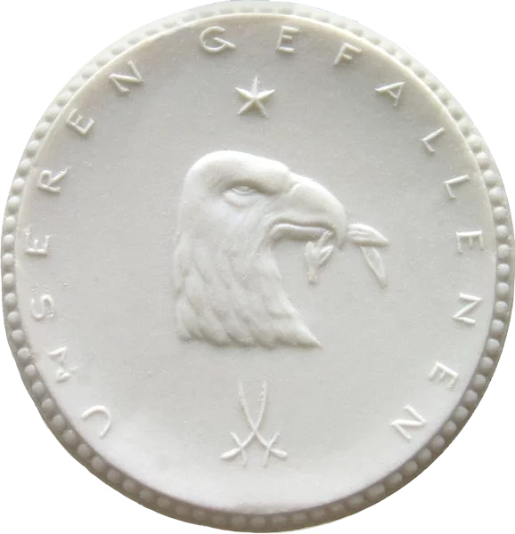 Porzellanmedaille Dresden auf die Brigade Graf Pfeil