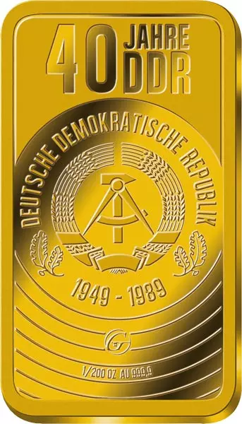 Goldbarren 40 Jahre DDR - Bezirke der DDR