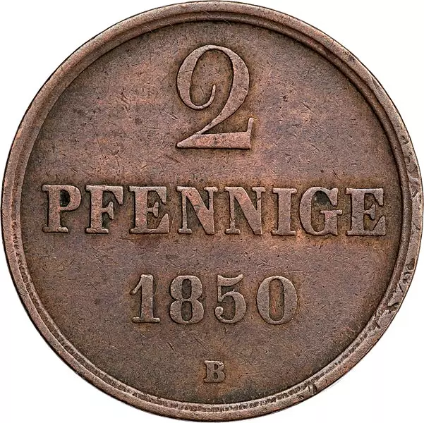 2 Pfennig Hannover König Ernst August 1845-1851