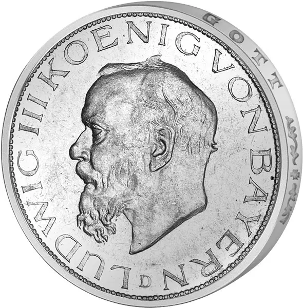 5 Mark Bayern König Ludwig III. 1914 vorzüglich 5 Mark Bayern König Ludwig III. 1914 vorzüglich