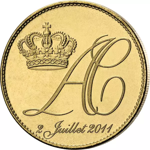 Gedenkprägung Hochzeit Albert und Charlene 2011