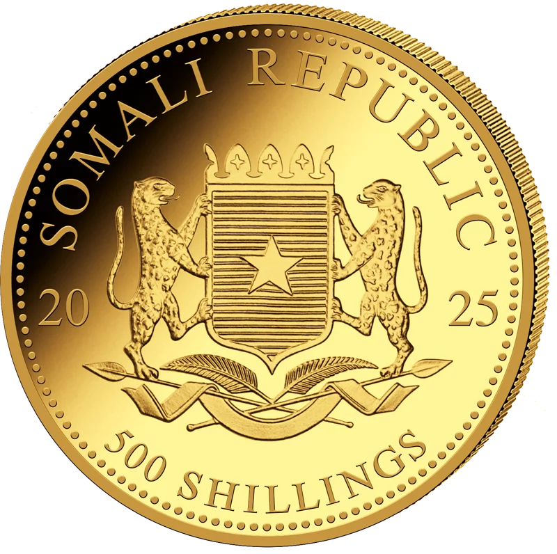 1/2 Unze Gold Somalia African Wildlife - Elefant 2025