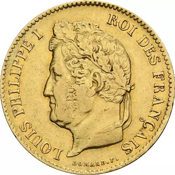40 Francs Frankreich Louis Philippe mit Kranz 1831-1839