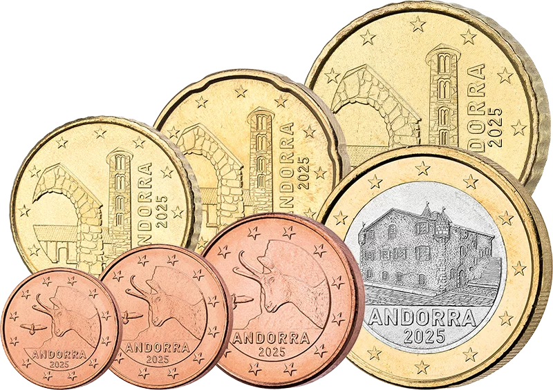 1 Cent - 1 Euro Kursmünzen Andorra 2025