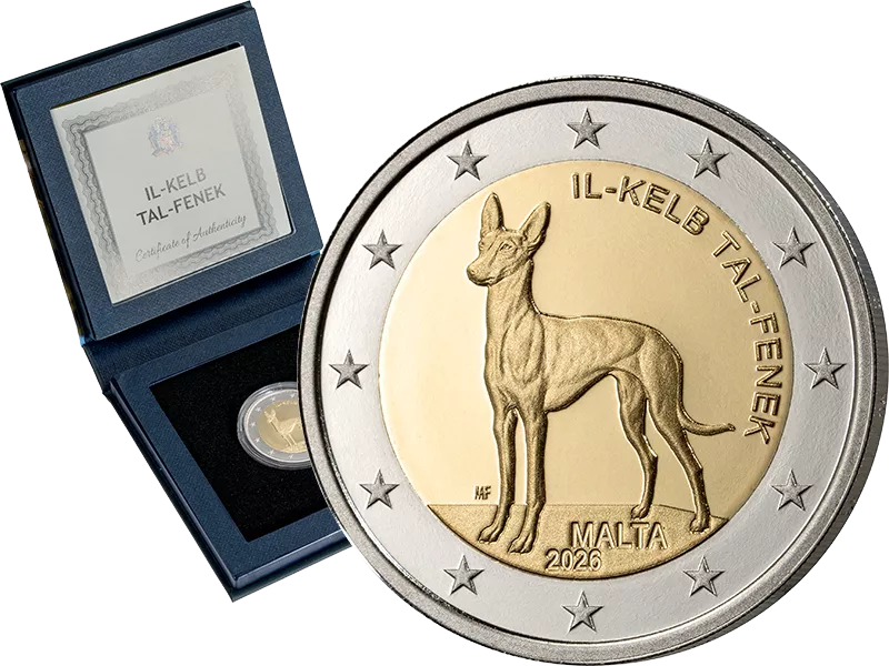 2 Euro Malta Pharaonenhund 2026 in Polierte Platte