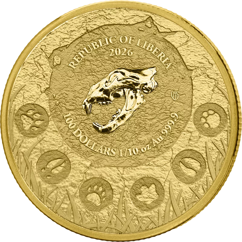1/10 Unze Gold Liberia Megafauna - Cave Lion 2026