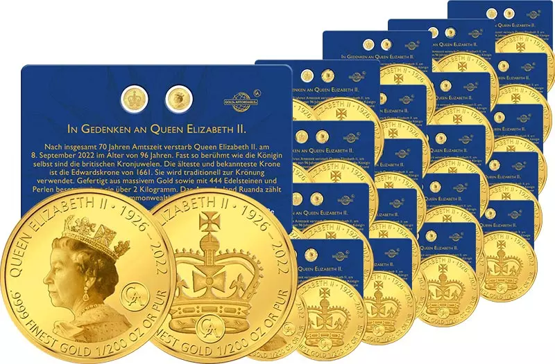 20er Spar-Set 2 x 10 Francs Ruanda Queen Elizabeth II. Coin Card 2022