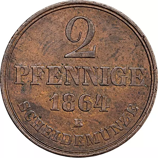 2 Pfennig Hannover König Georg V. 1858-1864