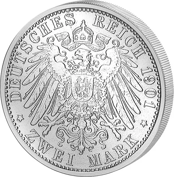 2 Mark Lübeck Wappen 1901 2 Mark Lübeck Wappen 1901