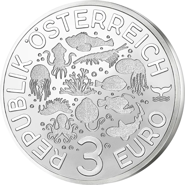 3 Euro Österreich Leuchtende Meereswelten - Zwerg-Tintenfisch 2024