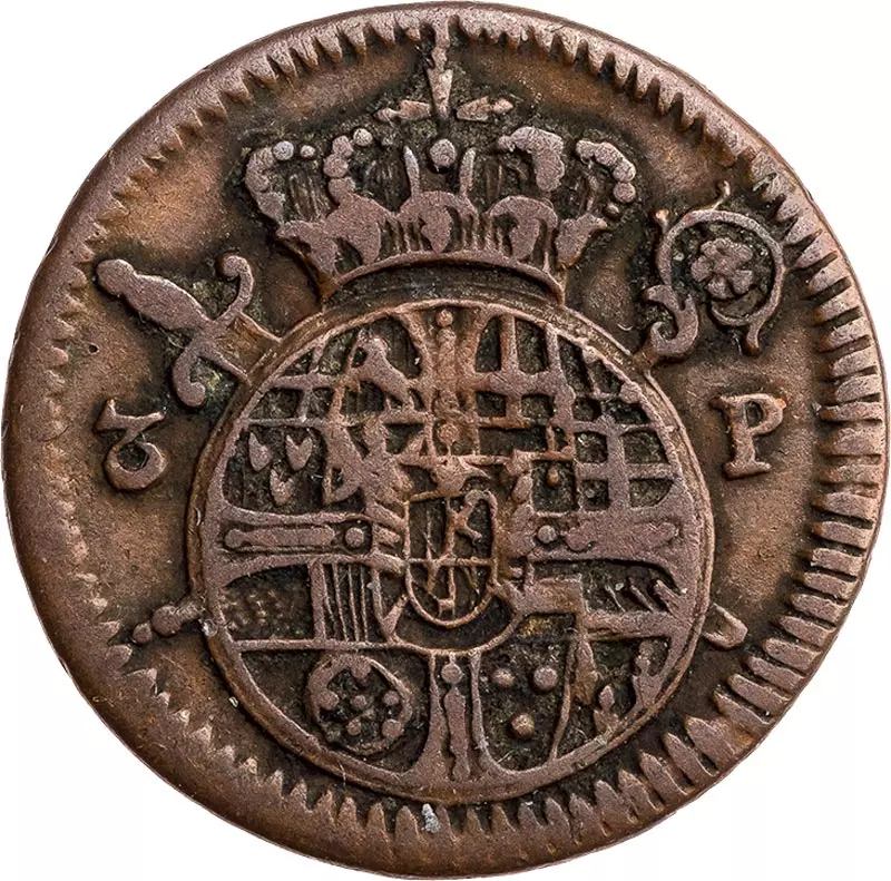 3 Pfennige Paderborn Fürstbischof Klemens August von Bayern 1743