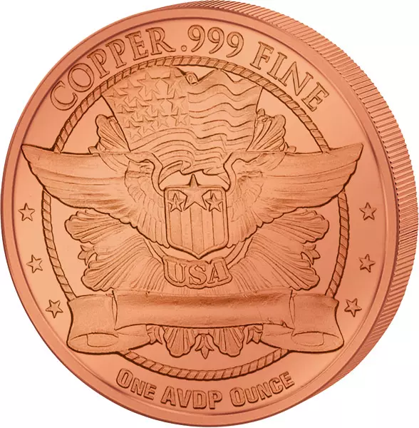 1 AVDP-Unze Kupfer Gedenkprägung Eagle Head
