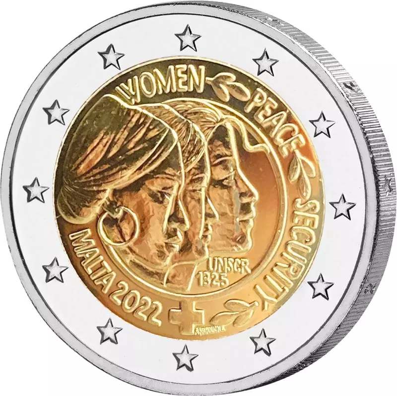 2 Euro Malta Resolution des UN-Sicherheitsrats zu Frieden und Sicherheit für Frauen 2022