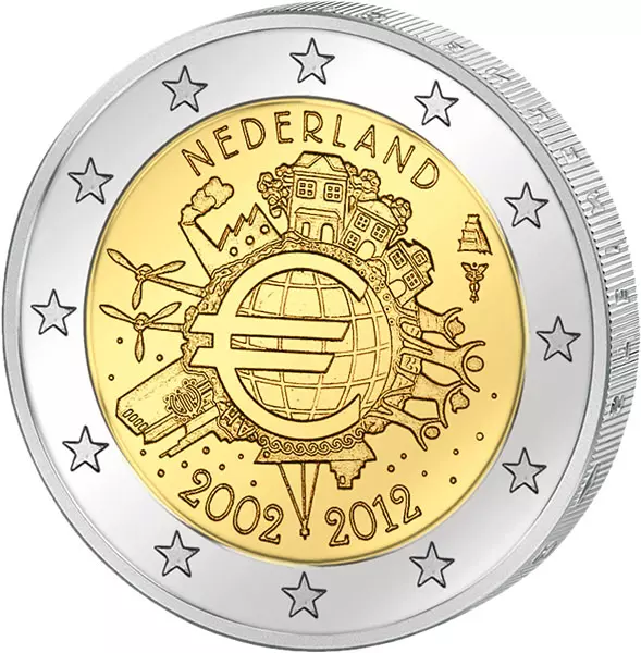 2 Euro Niederlande 10 Jahre Euro Gemeinschaftsausgabe aller Länder 2012 prägefrisch