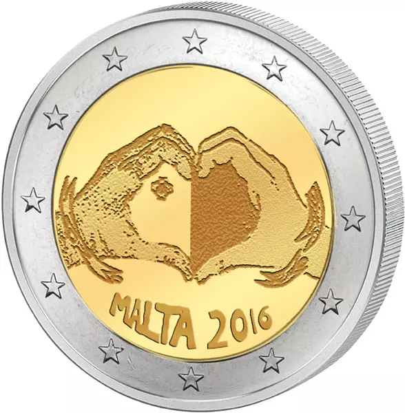 2 Euro Malta Von Kindern mit Solidarität Liebe 2016