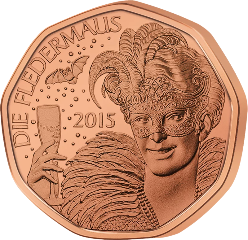 5 Euro Österreich Neujahrsmünze Die Fledermaus 2015