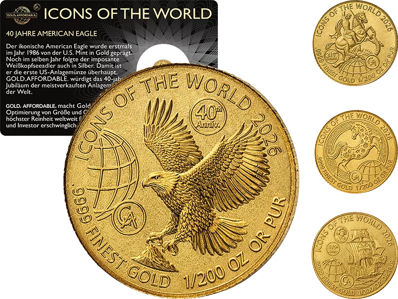 Goldmünzen-Flatrate: GOLD. AFFORDABLE. Icons of the World