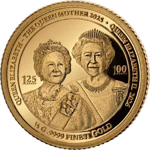 200 Dalasis Gambia 125 Geburtstag Queen Mum + 100 Geburtstag Queen Elizabeth II 2026
