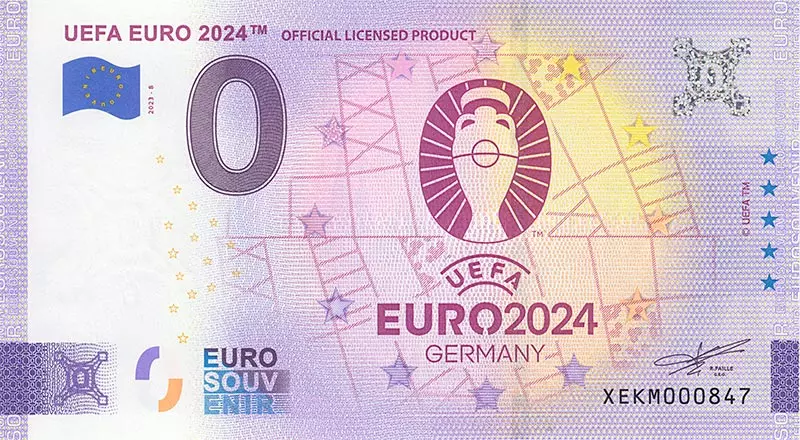 0-Euro-Banknote UEFA Fußball-Europameisterschaft 2024