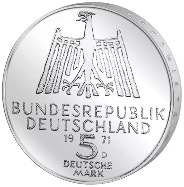 5 DM Münze BRD Albrecht Dürer 1971 Stempelglanz
