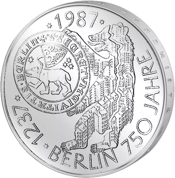 10 DM Münze BRD 750 Jahre Berlin 1987 Stempelglanz
