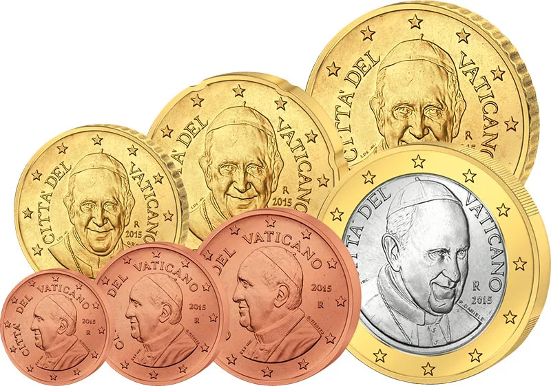 1 Cent - 1 Euro Kursmünzen Vatikan 2015