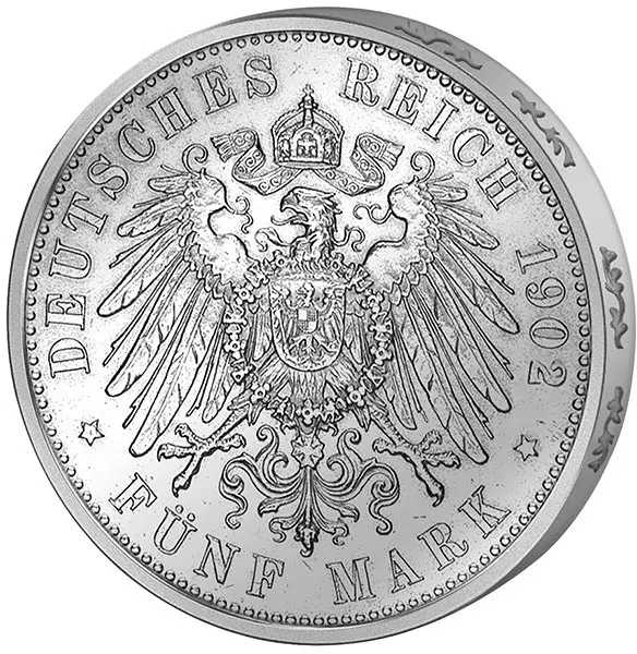 5 Mark Baden Großherzog Friedrich I. 1902-1907 5 Mark Baden Großherzog Friedrich I. 1902-1907