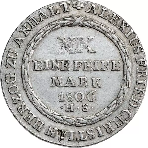 1/2 Konventionstaler Anhalt-Bernburg Herzog Alexius Friedrich Christian 1806, 1808 und 1809