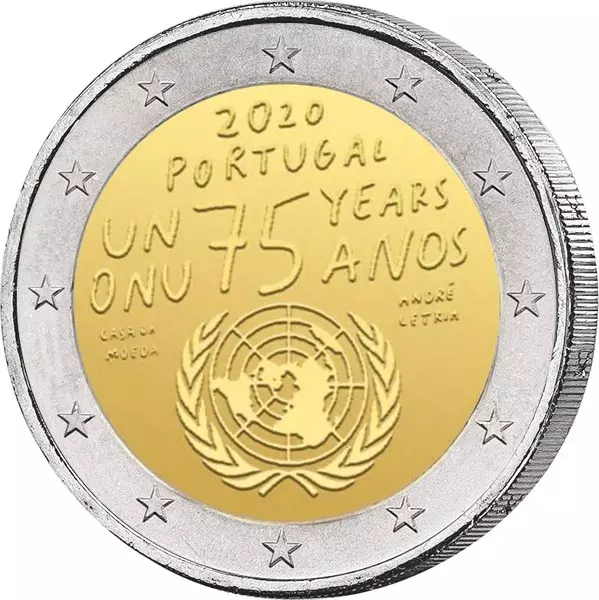 2 Euro Portugal 75 Jahre Vereinte Nationen 2020