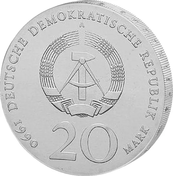 20 Mark DDR Andreas Schlüter 1990 Stempelglanz