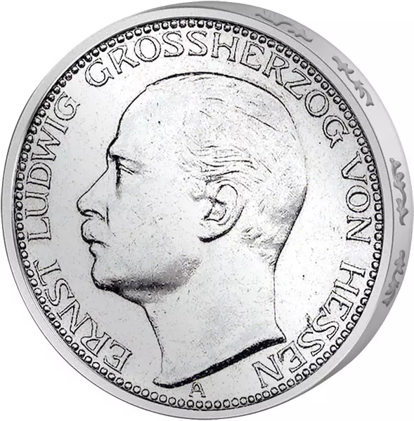 3 Mark Hessen Großherzog Ernst Ludwig 1910 sehr schön bis vorzüglich 3 Mark Hessen Großherzog Ernst Ludwig 1910 sehr schön bis vorzüglich