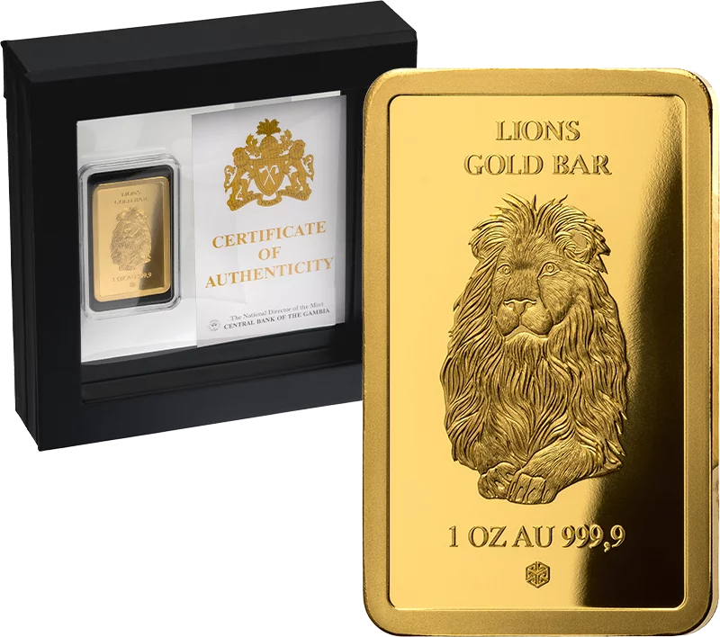 1.000 Dalasis Gambia Lions Gold Bar 2025