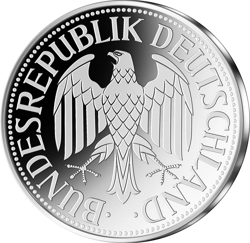 1 Mark von 1989 BRD mit offiziellem Maus-Farbdruck