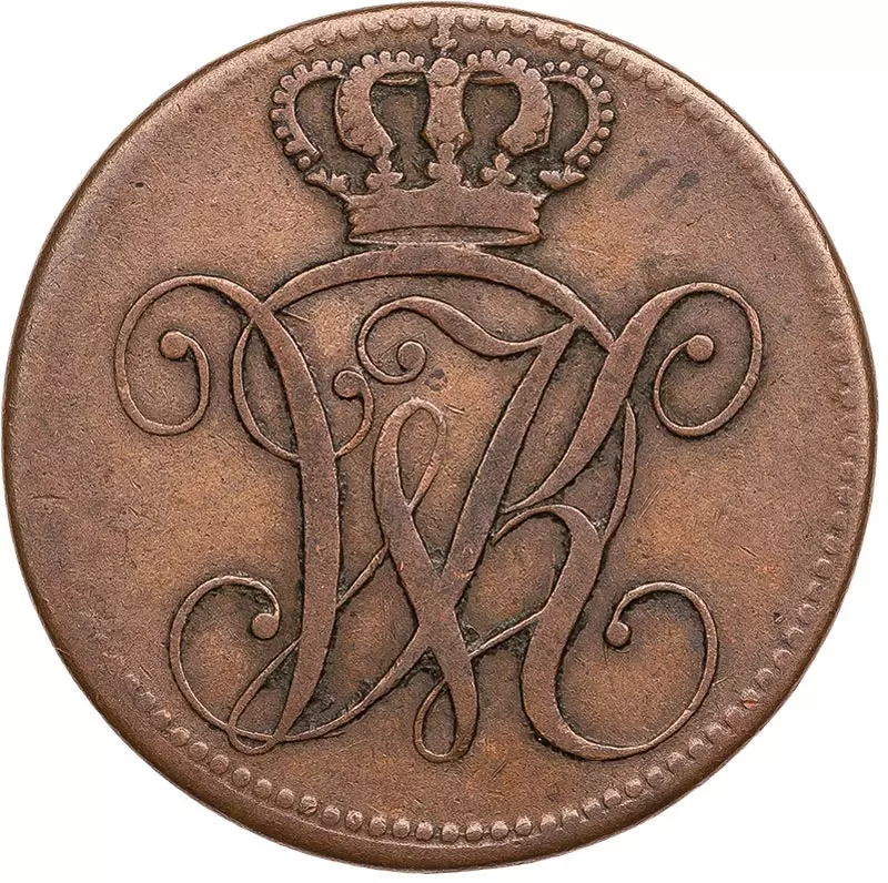 4 Heller Hessen-Kassel Kurfürst Wilhelm II. 1821 - 1828