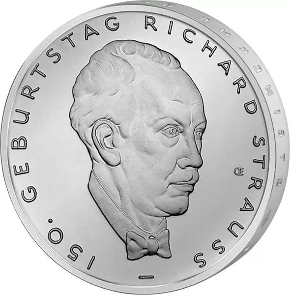 10 Euro Gedenkmünze BRD 150. Geburtstag von Richard Strauss 2014 Stempelglanz